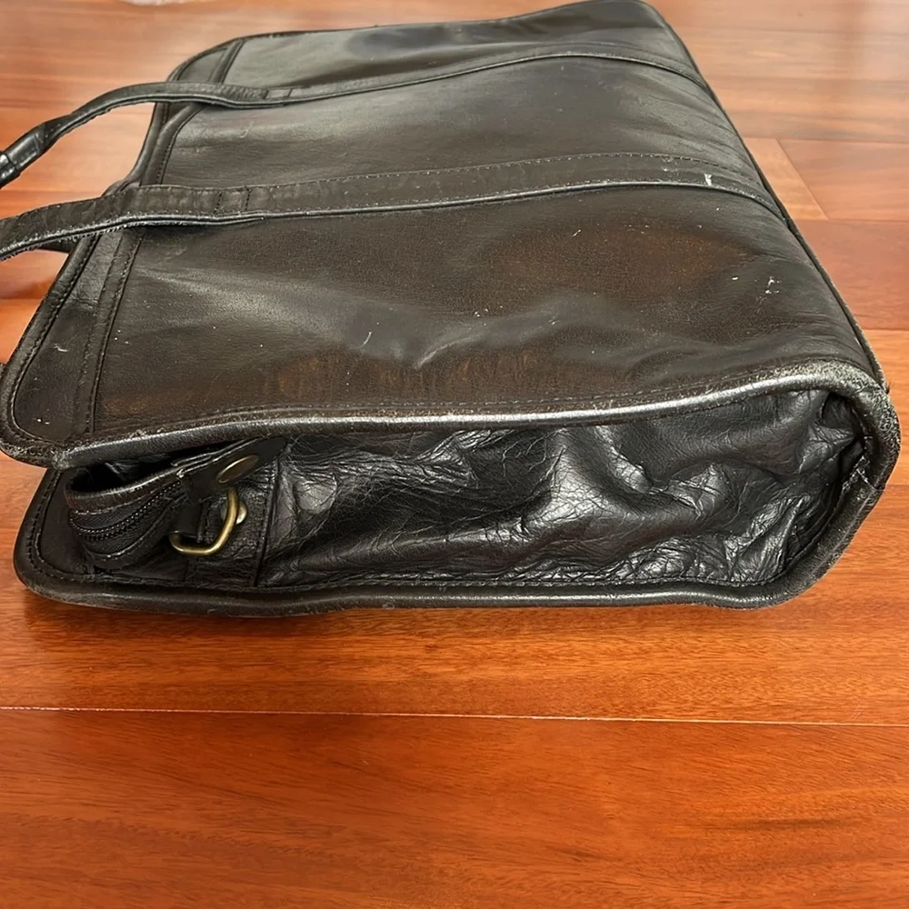 Black Leather Brief Case, made in India